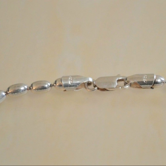 Italian 925 Silver Beaded Necklace - Picture 8 of 10